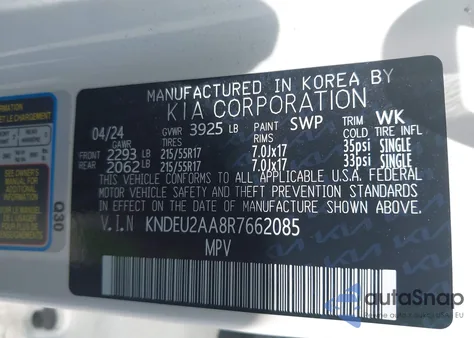 2024 Kia Seltos S z USA, uszkodzony, nr VIN KNDEU2AA8R7662085